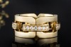 Odenwald Glieder Ring mit Diamanten massiv gefertigt in 750er Gelbgold 