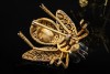 Fliege Brosche Nadel Vintage Tiermotiv Opal Diamanten in Silber Gelbgold 
