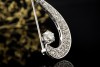 Elegante Brosche Musiknote Vintage Nadel mit Diamanten in 750er Weißgold 