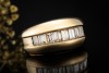 Cartier Baguette Ring Vintage mit Diamanten Halbmemoire in Gelbgold 750 