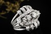 Vintage Cluster Ring mit Diamanten Goldschmiedearbeit in 750er Weißgold 