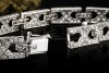 Art Déco Armband Rechteckiges Kreuz Design mit Diamanten 750er Weißgold 