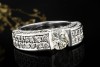 Diamant Ring Spannring Einkaräter Asymmetrische massive Weißgold Arbeit 