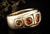 A. Odenwald Ring mit Orange Saphir massiv gefertigt in 750er Gelbgold 