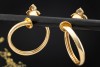 Cartier Hindu Floral Ohrringe Creolen Clips Diamanten in 750er Gelbgold 