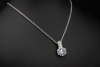 Saphir Anhänger mit Diamanten Bewegliche Handarbeit in 750er Weißgold 