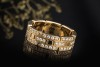 Cartier Tank Francaise Ring 3 Reihen Diamanten rundum in 750er Gelbgold 