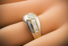 BICOLOR Ring BRILLANT mit BAGUETTE DIAMANTEN in 750er Gelbgold Weißgold 