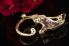 Panther Leopard Brosche Nadel mit 0,50 Ct. Brillanten in 750er Gelbgold 