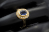 Klassiker 1 Ct. Saphir Ring mit funkelnden Brillanten in 750er Gelbgold 