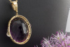 Riesiger Amethyst in 585er Gelbgold Anhänger mit Brillanten in Weißgold 