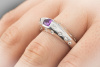 Seltener Piaget Klassiker Ring Top Amethyst mit seitlichen Brillanten Weißgold 750 