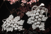 Brosche Weinrebe Traube Zweifach gestaltbar mit 6 Ct Diamanten in Platin 