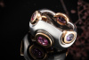 Bicolor Ring Odenwald Arbeit mit Saphir Rot Pink 750er Rosegold Weißgold 