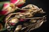 Antike Brosche Nadel mit Diamant Rosen in 585er Gelbgold Weißgold Bicolor 