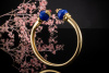 Fred Paris Armreif Armspange mit Lapislazuli und Rubin in 750er Gelbgold 