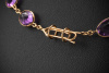 Lange Collier Kette 90cm mit oval facettierten Amethysten 750er Gelbgold 