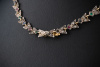 Art Deco Collier Florales Design Farbedelsteine Diamanten Weißgold 585 