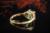 Ring Smaragd im Emerald Schliff und Diamanten Brillanten in Gelbgold 750 