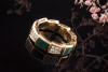 BVLGARI Serpenti Viper Ring mit Malachit und Diamanten in 750er Rosegold 