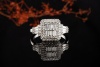 Diamant Ring Eckig mit Baguette-Diamanten und Brillanten in Weißgold 750 