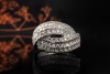 Ring Crossover Diamanten Brillanten Goldschmiedearbeit in Weißgold 750 
