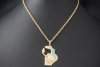 Jazychic Skorpion Sternzeichen Anhänger Türkis und Diamanten in Gelbgold 