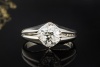 Solitär Vintage Ring 1 Altschliff Diamant 2 Ct Handarbeit 750er Weißgold 