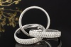Designer Dreier Ring 3,50 Carat Diamanten rundum in 750er Weißgold Gr 52 