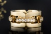 Odenwald Glieder Ring mit Diamanten massiv gefertigt in 750er Gelbgold 
