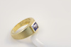 Mattierter Carré Ring mit TANSANIT 585 Gold 