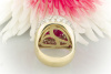 Imposanter Rubin in Ring mit Diamanten Brillanten VSI in 750er Gelbgold 