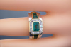 Hans Dieter Krieger Smaragd Diamant Ring Bicolor Gelbgold Weißgold 750 