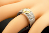 Designer Ring 750er Gold Bicolor Gelbgold Weißgold mit feurigen Brillanten 