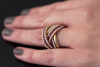 Rubin Ring Fashion Highlight mit feurigen Brillanten in 750er Rotgold  