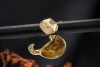 Cartier Pin Brosche Ente Duck mit Emaille und Diamanten in Gelbgold 750 