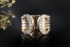 Cartier Ring Doppel C mit Diamanten Großes Modell in 750er Gold Tricolor 