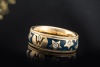 Wellendorff Vintage Ring Sternenhimmel Blau mit Diamanten 750er Gelbgold 