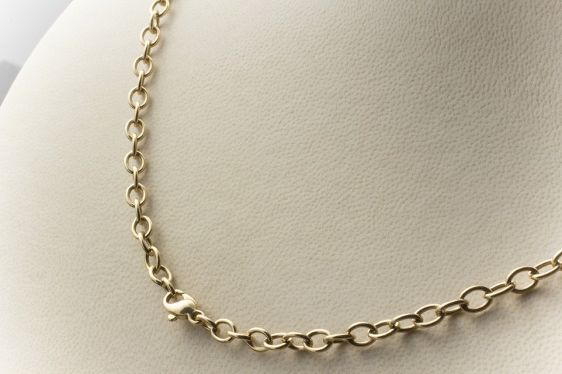Perlen Collier Kette 94 cm Facettierte Quarzkugeln in 750er Gold Bicolor 