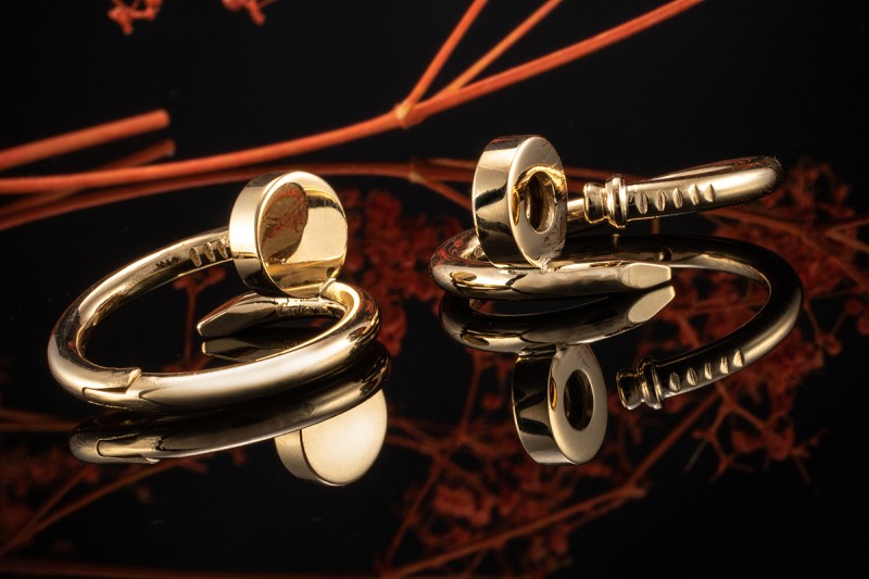 Cartier Manschettenknöpfe Juste un Clou Nagel wie neu in 750er Gelbgold 