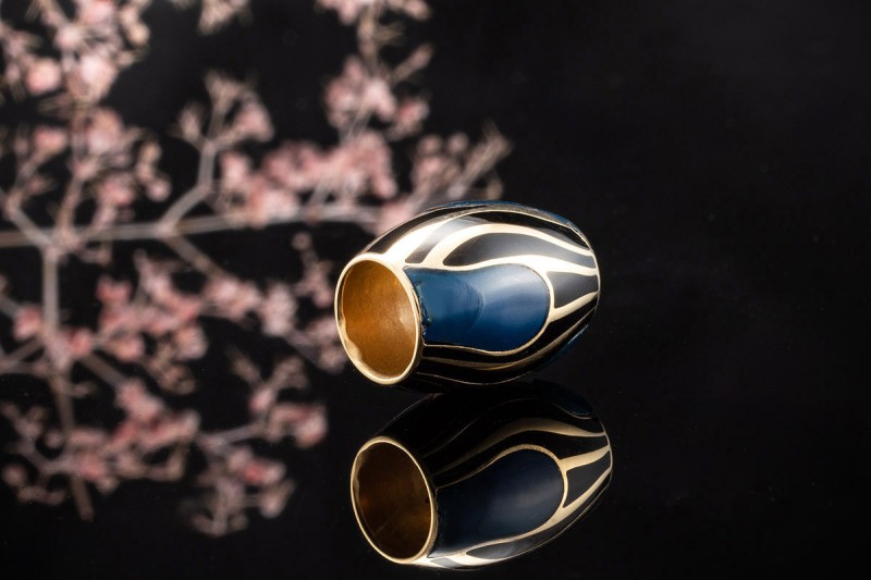 Wellendorff Ronde Anhänger Cinderella Blau Schwarz Diamant Gelbgold 750 