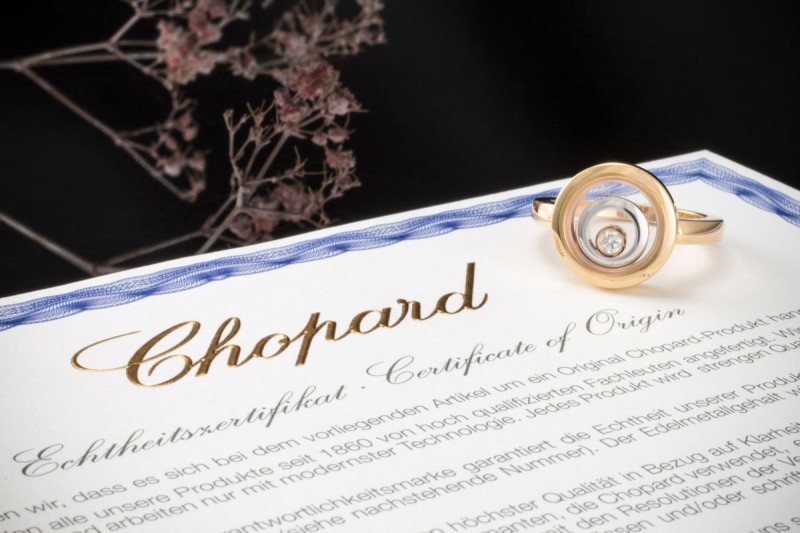 Chopard Ring Happy Spirit mit 1 Diamant Modell Roségold mit Weißgold 750 