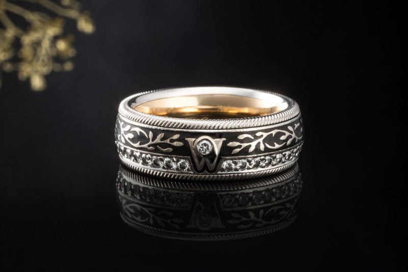 Wellendorff Ring Holunder Drehring mit 0,52 Ct. Diamanten in Weißgold 750 