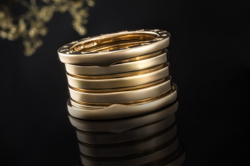 BVLGARI B.zero1 5-Band Ring beweglich in 750er Gelbgold Neuwertig Gr. 54 
