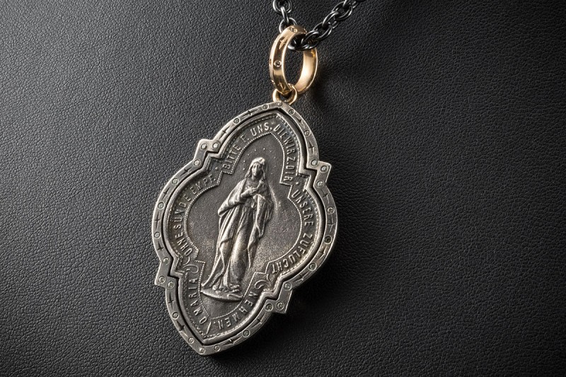 SÉVIGNÉ Collier Kette mit Anhänger Jungfrau Maria / Aloisius von Gonzaga 