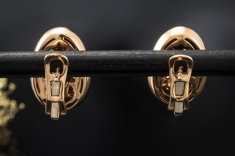 Al Coro Ohrringe Ohrstecker mit Clip Braune Diamanten in 750er Roségold 
