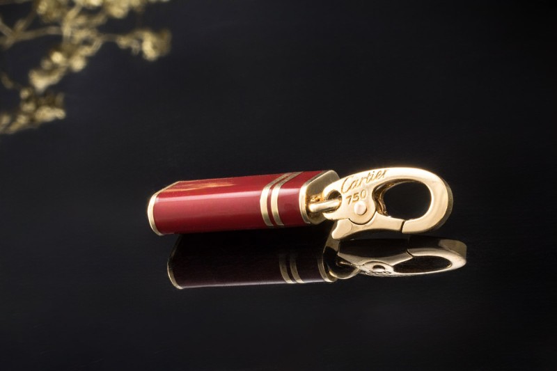 Cartier Charm Rarität Feuerzeug Anhänger mit Karabiner in 750er Gelbgold 