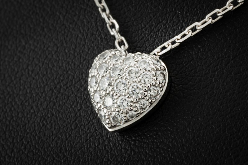Hearts of Cartier Herz Collier Anhänger mit Diamanten in 750er Weißgold 