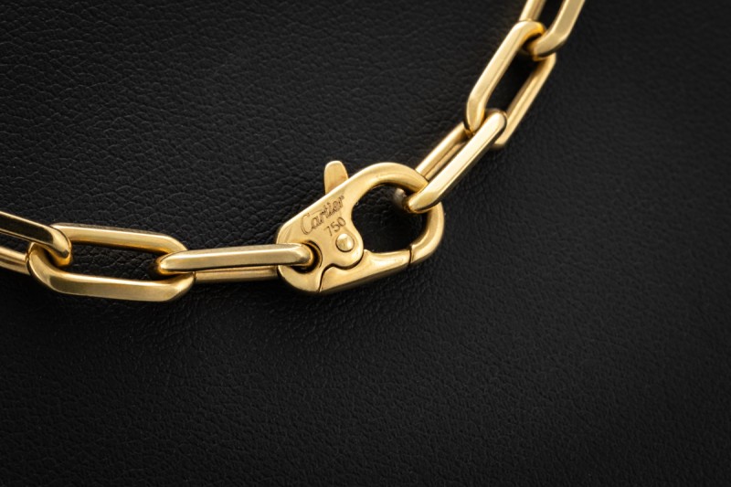 Cartier Kette Collier Santos de Cartier 57 cm Massiv in 750er Gelbgold 