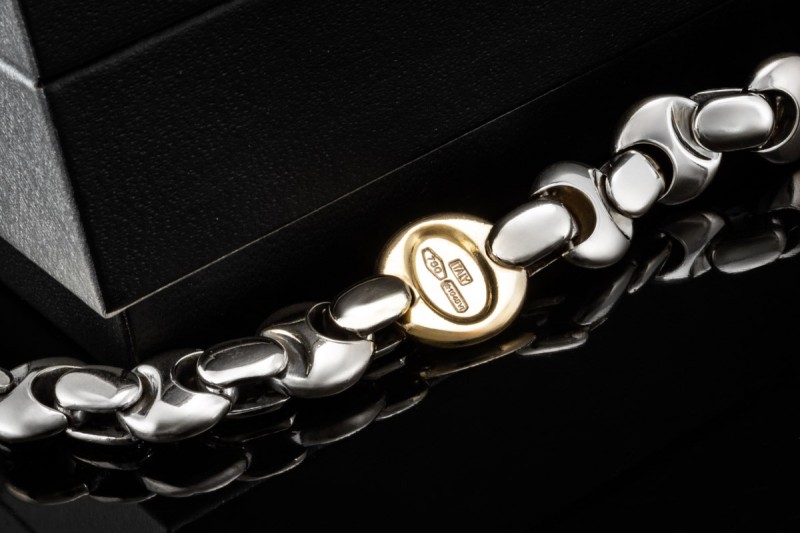 Barakà Armband Gliederarmband mit Diamanten Massiv Weißgold Gelbgold 750 